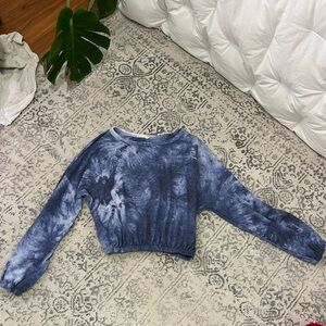 Altered State medium cropped blue tie dye sweatshirt